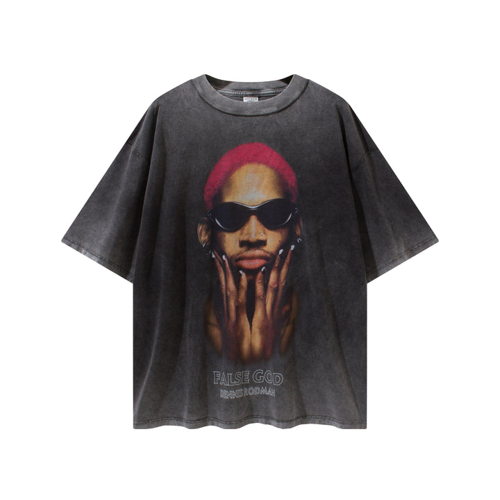 Men Cotton Dennis Rodman Portrait T Shirt