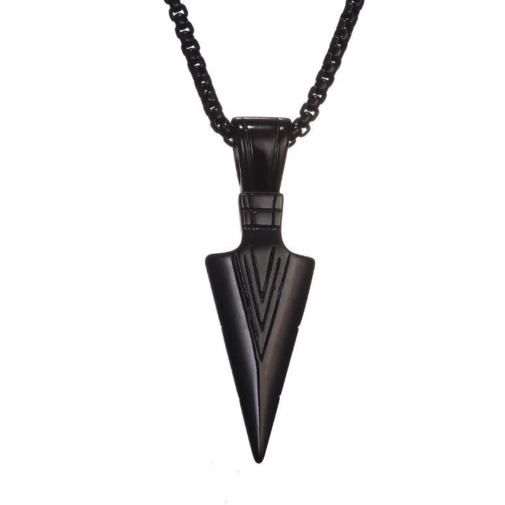 Men's Fashion Jewelry Black Gold Silver color Arrow Head Pendant Long Chain Necklaces mens necklaces Collier Femme ArrowHead