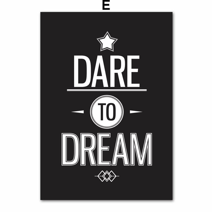 Motivational Inspiring Quotes Wall Art Canvas Painting Nordic Posters And Prints Black White Wall Pictures For Living Room Decor